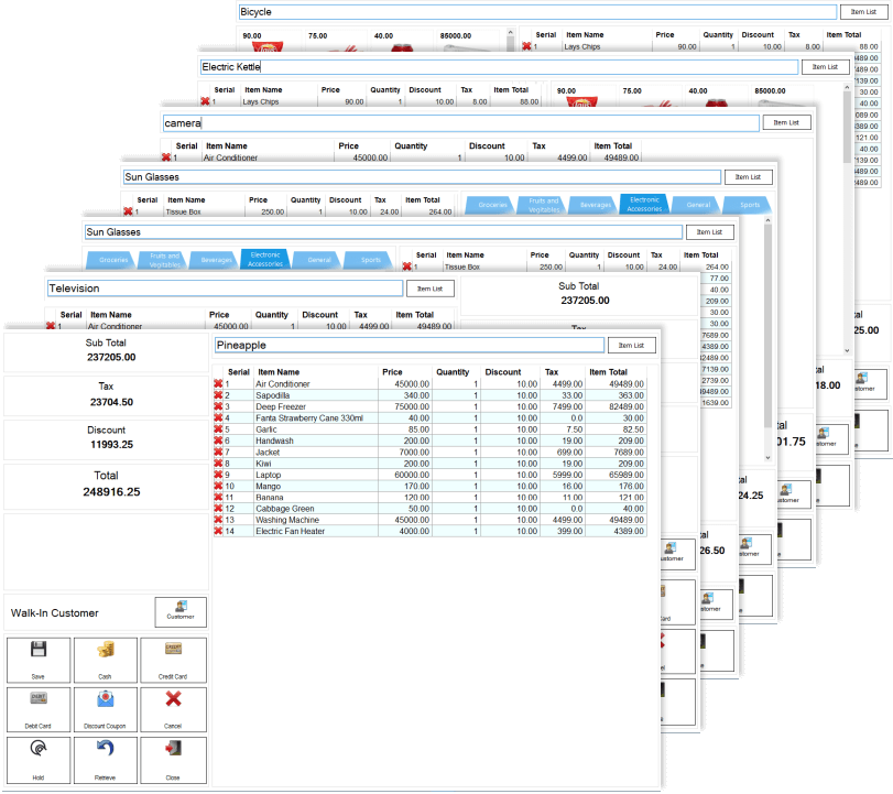 Different Views of Sales Terminal