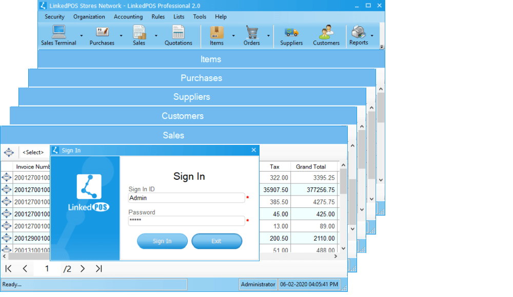 Screenshots of Different Modules of LinkedPOS