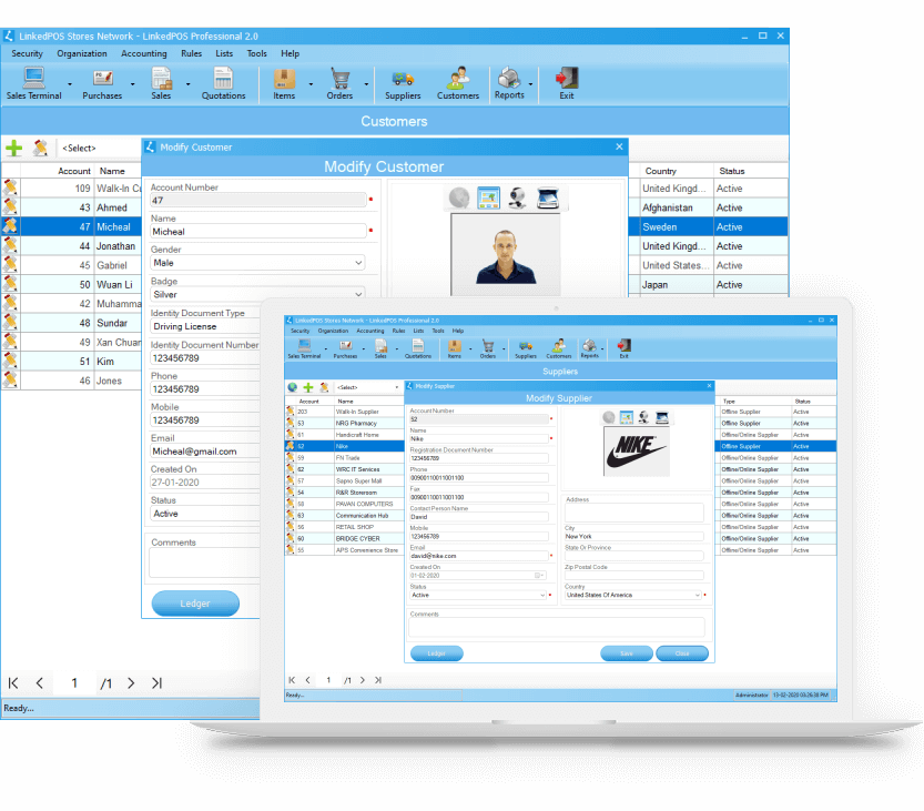 Dual Screen Customer and Supplier View