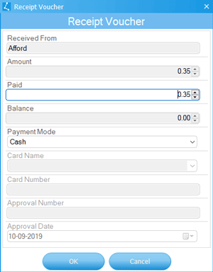 Payment Receipt Dialog