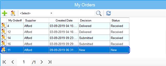 New My Order Status