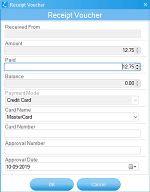 Credit Card Payment Dialog