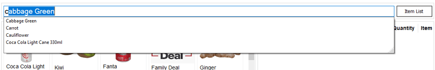 Items Search Bar Auto Complete