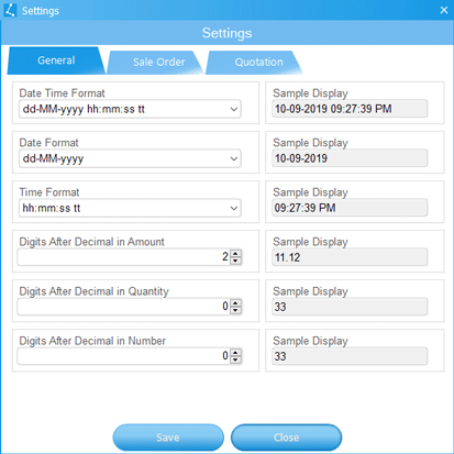 Settings Dialog