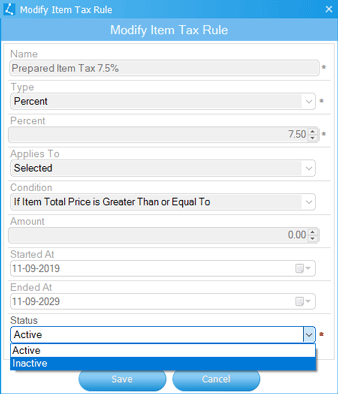 Modify Item Tax Rule