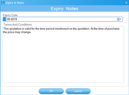 Quotations Expiry and Notes